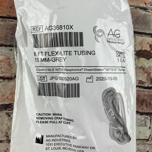 AG Industries C pap tubing hose 6ft Grey 15 MM - Picture 2 of 3